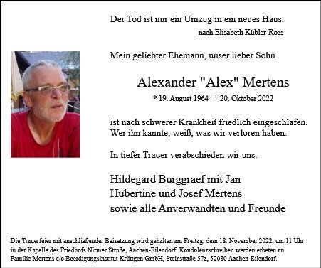 Erinnerungsbild für Alexander Mertens