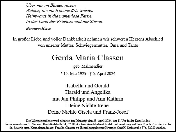Profilbild von Gerda Classen
