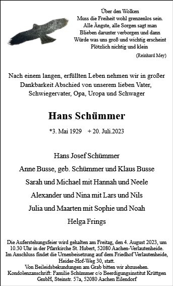 Erinnerungsbild für Hans Schümmer