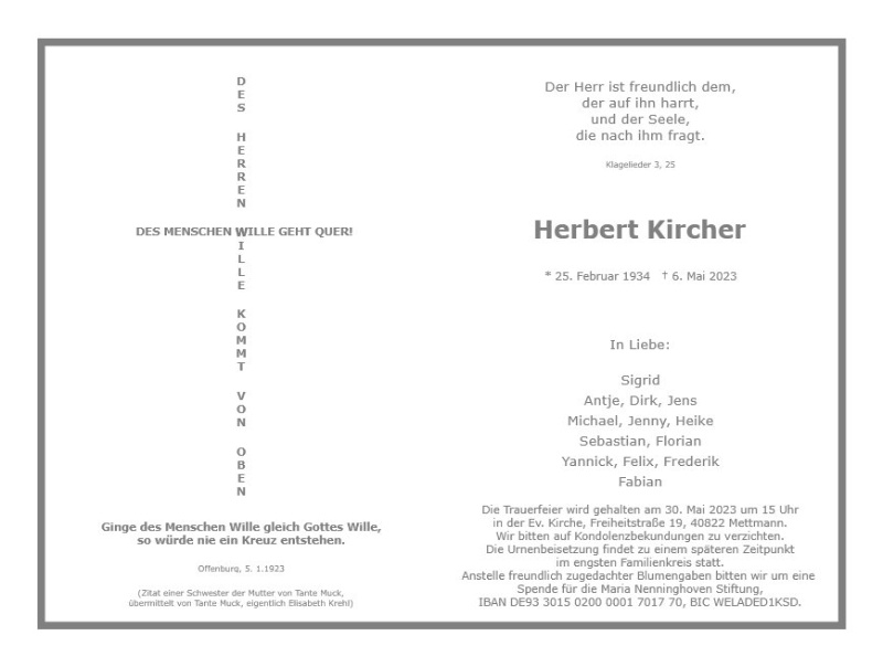 Erinnerungsbild für Herbert Kircher