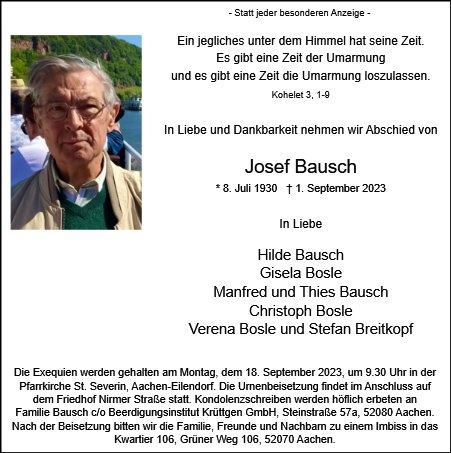Erinnerungsbild für Josef Bausch