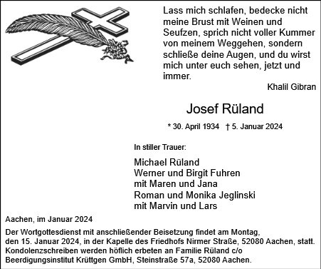 Erinnerungsbild für Josef Rüland