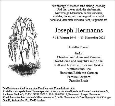 Erinnerungsbild für Joseph Hermanns