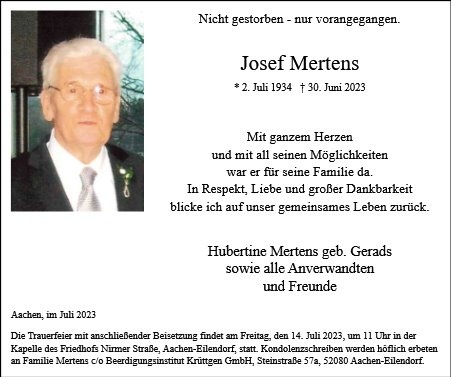 Erinnerungsbild für Jozef Mertens