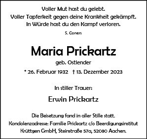 Erinnerungsbild für Therese Maria Prickartz